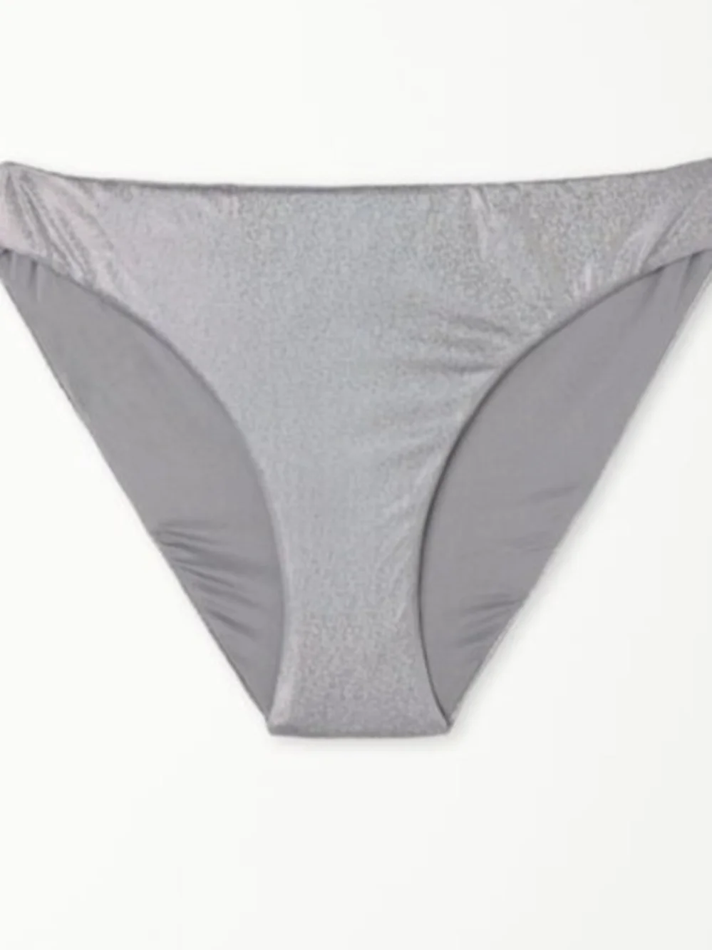Shimmer Scoop-Neck Bikini Set in Silver